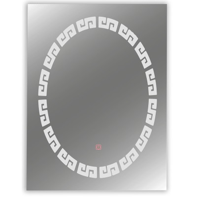 Oglinda Baie Moderna Iluminta 60 x 80 cm Led Touch Senzor Luminat Oval foto