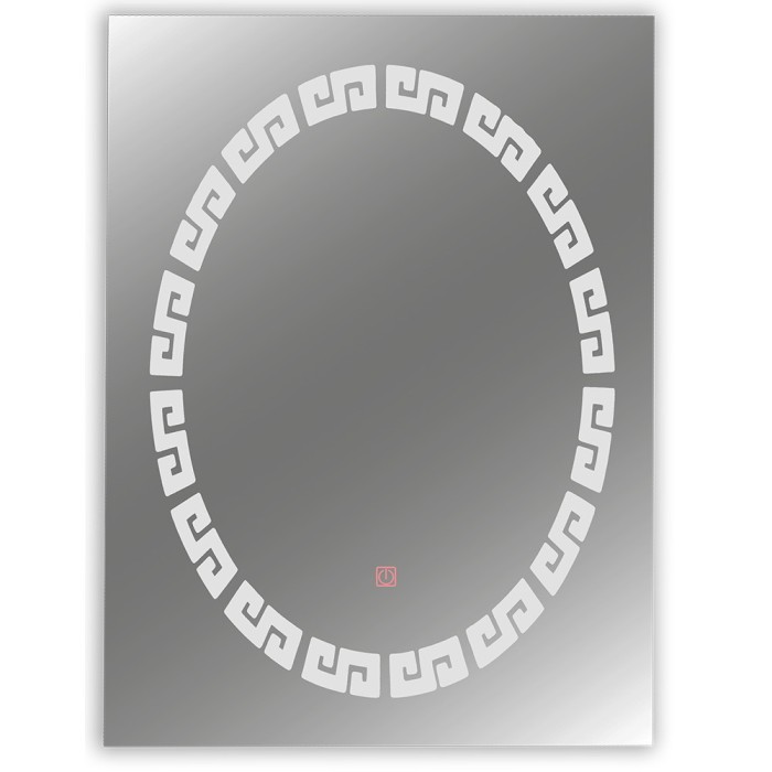Oglinda Baie Moderna Iluminta 60 x 80 cm Led Touch Senzor Luminat Oval
