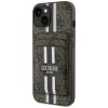 Husa pentru iPhone 15 - Guess Cardslot 4G Stripes MagSafe (GUBPHCP15SP4RPSW) - Brown