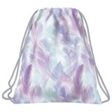 Sac sport pentru pantofi, BackUp, 35x45 cm, Multicolor, Pene Pastel, WOB5A09