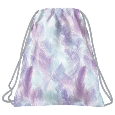 Sac sport pentru pantofi, BackUp, 35x45 cm, Multicolor, Pene Pastel, WOB5A09 foto