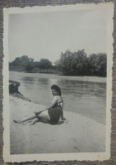 Doamna la plaja, Vidra 1940// fotografie foto