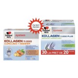 Set Promo 2 BUC - Doppelherz system KOLLAGEN 11000 PLUS*30 flacoane buvabile + Doppelherz System Kollagen 11.000 Plus Curcuma + Ghimbir*30 fl