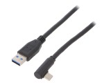 Cablu USB 3.0 USB-A la USB-C Unghi 1m Negru 5Gbps