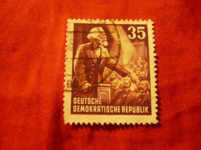 Timbru DDR 1953 Karl Marx , val. 35pf stamp. foto
