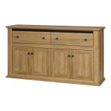 Cumpara ieftin Comoda 4 usi 2 sertare mdf maro stejar Grand Leon 160x45x87 cm
