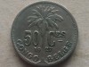 CONGO BELGIAN-50 CENTIMES 1927 (ALBERT-ROI), Africa, Cupru-Nichel