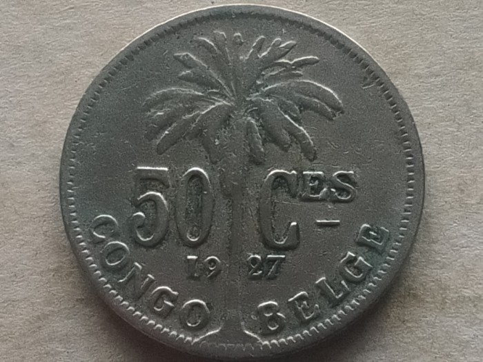 CONGO BELGIAN-50 CENTIMES 1927 (ALBERT-ROI)