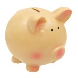 Pusculita Cute pentru copii, in forma de porcusor, Ceramica, Bej, 18x16x18 cm, Oem