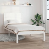 VidaXL Cadru de pat Small Single 2FT6, alb, 75x190 cm, lemn masiv