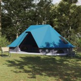 vidaXL Cort Tipi familia Albastru pentru 10 persoane, impermeabil