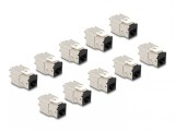 Set 10 buc modul keystone RJ45 LSA Cat.6A toolfree Negru, Delock 88118