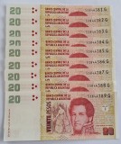 Argentina, 20 Pesos, 9 serii consecutive
