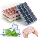 Tăvițe de gheață din silicon cu 15 căsuțe, ușor de eliberat, fără BPA &ndash; pachet de 3 bucăți
