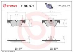 BREMBO P 06 071 PRIME LINE set placute frana,frana disc