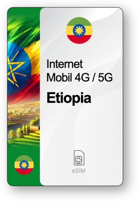 eSIM Internet Etiopia, valabil 7 zile, trafic Nelimitat
