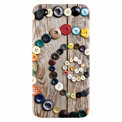 Husa silicon pentru Apple Iphone 4 / 4S, Colorful Buttons Spiral Wood Deck foto