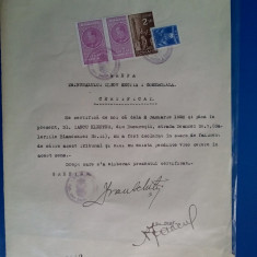Lot Judaica Certificat fiscal Iancu Kepler, Zoltan Davidovici document