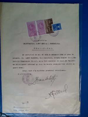 Lot Judaica Certificat fiscal Iancu Kepler, Zoltan Davidovici document foto