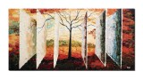 Cumpara ieftin Tablou inspirational pictat manual, Vieti paralele, 120x60cm ulei pe panza in cutit efect 3D, Valentin Pop