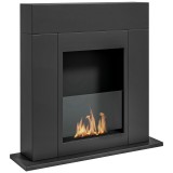 HOMCOM Șemineu cu Bioetanol de Podea și Arzător de 0,9L pentru 3 Ore de Ardere fără Fum, 73x20x75 cm, Negru | Aosom Romania