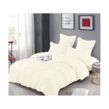 Cumpara ieftin Lenjerie de Pat Dublu, Bumbac Finet-Creponat, 6 Piese,Culoarea Untului-LJ1111