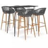 VidaXL Set mobilier de bar, 5 piese, negru și gri 3057380