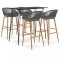 vidaXL Set mobilier de bar, 5 piese, negru și gri 3057380