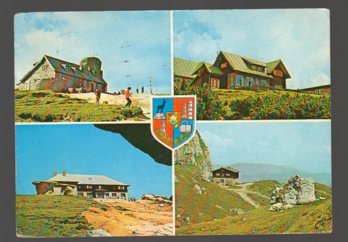 CPIB 18850 CARTE POSTALA - MUNTII BUCEGI. MOZAIC, STEMA