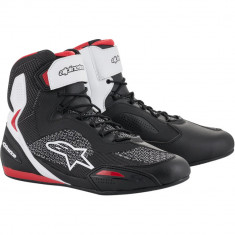 Ghete Moto Alpinestars Faster-3 Rideknit Shoes, Negru/Alb/Rosu, Marime 41