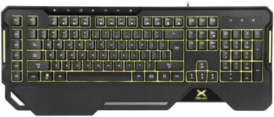 TASTATURA DELUX, gaming, cu fir, 104 taste, multimedia 7 taste, RGB backlight, foto