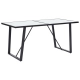 Cumpara ieftin Masă de bucătărie, alb, 160 x 80 x 75 cm, sticlă securizată