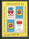 Romania.1987 Expozitia filatelica PHILATELIA-Bl. YR.854, Nestampilat