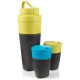 Set Bidoane Pliabile Light My Fire Pack-Up-Drink Kit Lime/Blue: 2 Cupe 260ml, Sticla 700ml, Outdoor, Camping, Drumetii