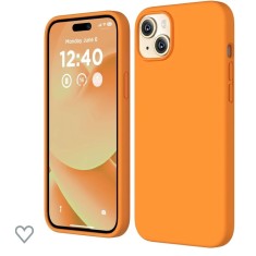 Husa silicon antisoc cu microfibra interior pentru Iphone 15 Portocaliu