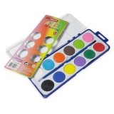 Set acuarele 12 culori + pensula, cutie plastic