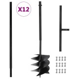 Burghiu de pamant cu maner 250 mm, tub extensibil la 12 m, otel