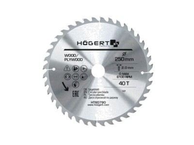 Disc ferăstrău circular H&amp;Ouml;GERT TECHNIK 250mm, 40 dinți, cod HT6D790 foto