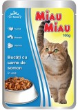 Hrana umeda pentru pisici cu somon Miau-Miau 100 gr