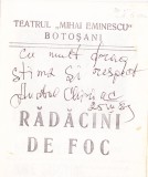 AMS# - PLIANT RADACINI DE FOC, TEATRUL M. EMINESCU BOTOSANI, AUTOGRAF G. VIERU