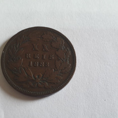 moneda portugalia 20 reis 1883