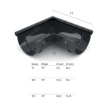 Eckst&uuml;ck Aussen 90&deg; graphit System 75