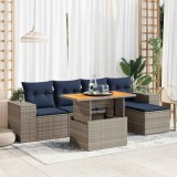 Gossi set mobilier gradina cu perne, 6 piese, gri, poliratan