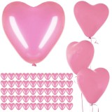 Set 50 baloane pentru petrecere in forma de inima, 30cm, roz Household NewTrend