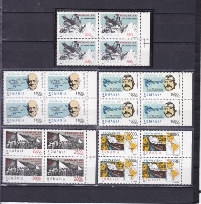 ROMANIA 1998 LP 1472 SECOLUL XX BLOCURI DE 4 TIMBRE MNH foto
