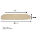 Geam luneta jos cabina UTB U-650, 1228x245x4 mm, tip nou