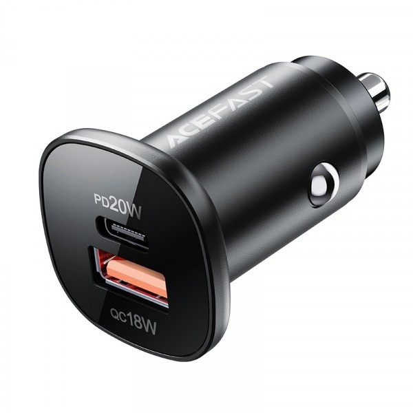 Incarcator Auto Acefast B1, 38W, 3A, 1 x USB-A - 1 x USB-C, Negru