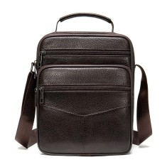 Geanta barbati, Alin GT954, piele naturala, model maro inchis