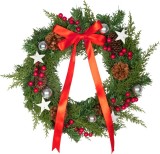 Coronita de Craciun decorativa suspendabila cu funda, 30x30x7 cm