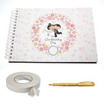 Album foto / Guestbook / Caiet marturii pentru nunta, format A4 landscape, pix inclus, accesoriu nunta